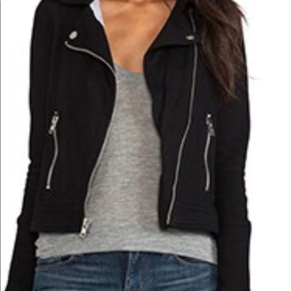 Chaser Jackets & Blazers - Chaser Black Asym Cotton Moto Jacket